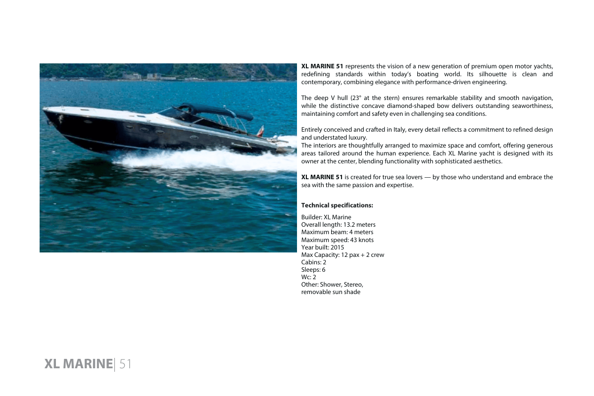 XL MARINE   Technical specifications